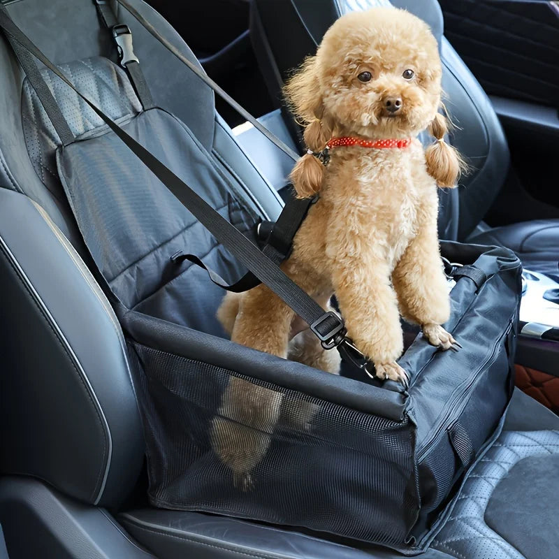 Cozy Pet Car Seat with Safety Harness for Small Pets