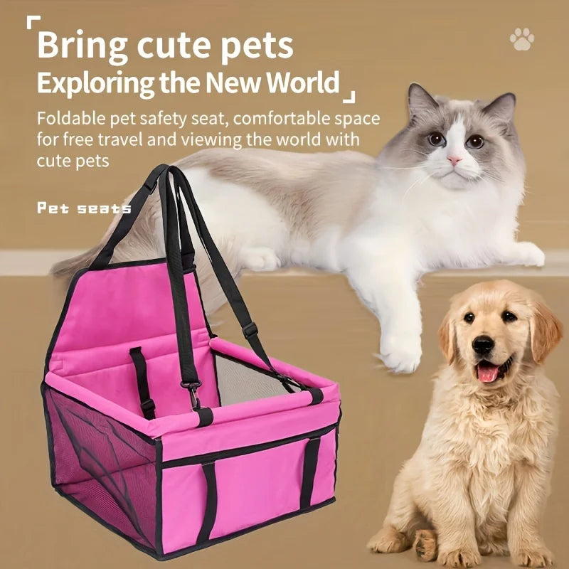 Cozy Pet Car Seat with Safety Harness for Small Pets