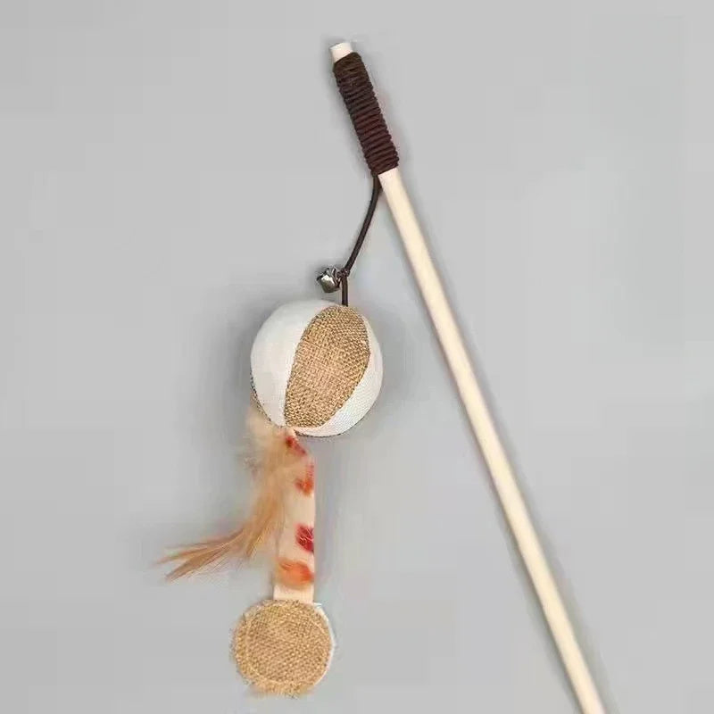 Colorful Feather Teaser Wand Toy for Cats