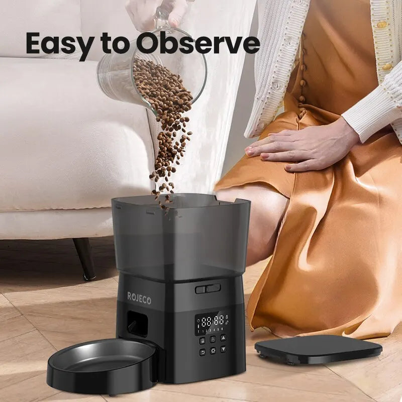 ROJECO Smart Automatic Pet Feeder for Cats and Dogs