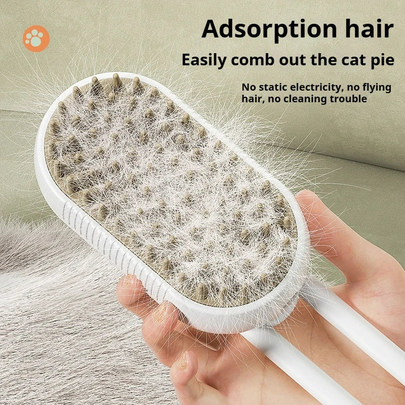 One-Button Spray Comb for Pet Hair Removal and Massage