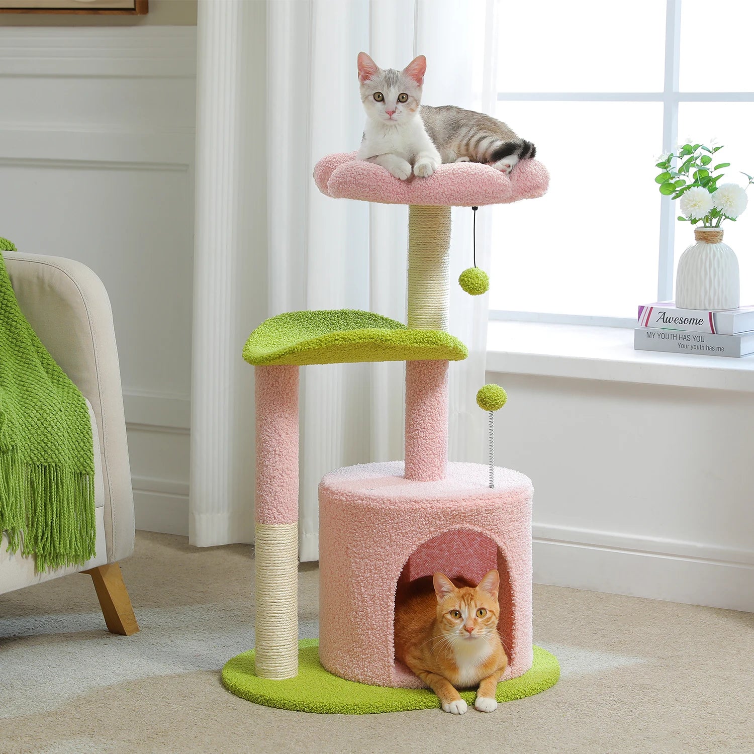 Small Cat Tower with Sisal Scratching Post