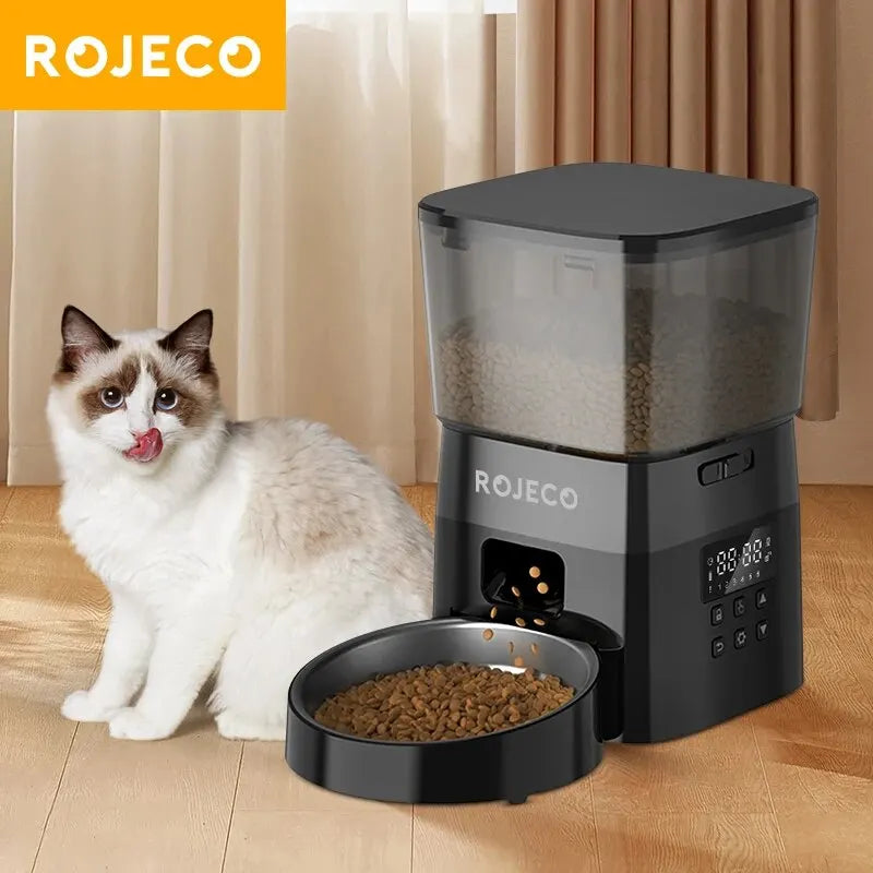ROJECO Smart Automatic Pet Feeder for Cats and Dogs