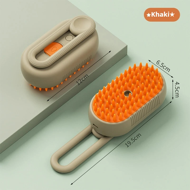 One-Button Spray Comb for Pet Hair Removal and Massage