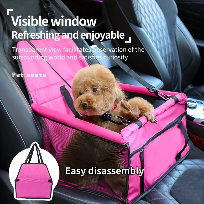 Cozy Pet Car Seat with Safety Harness for Small Pets