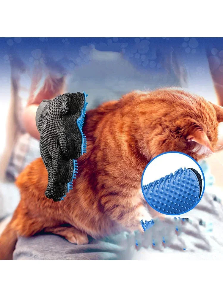 2-Sided Pet Grooming Brush and Bath Glove