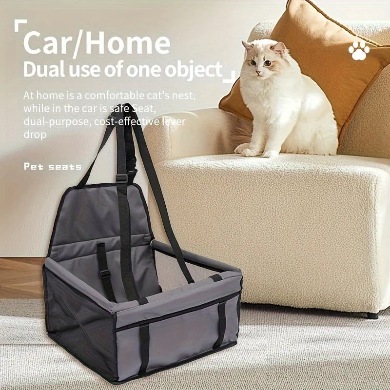 Cozy Pet Car Seat with Safety Harness for Small Pets