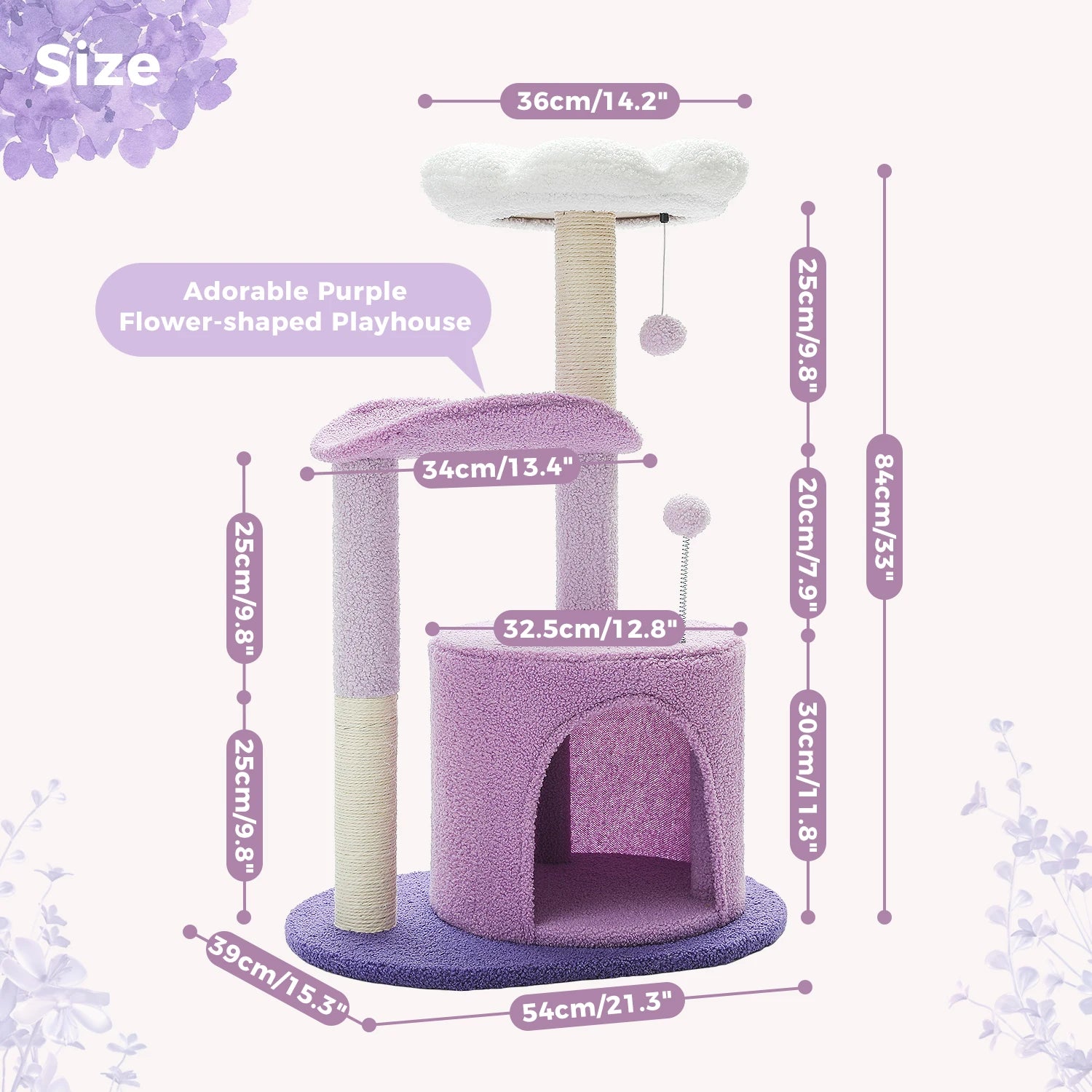 Small Cat Tower with Sisal Scratching Post