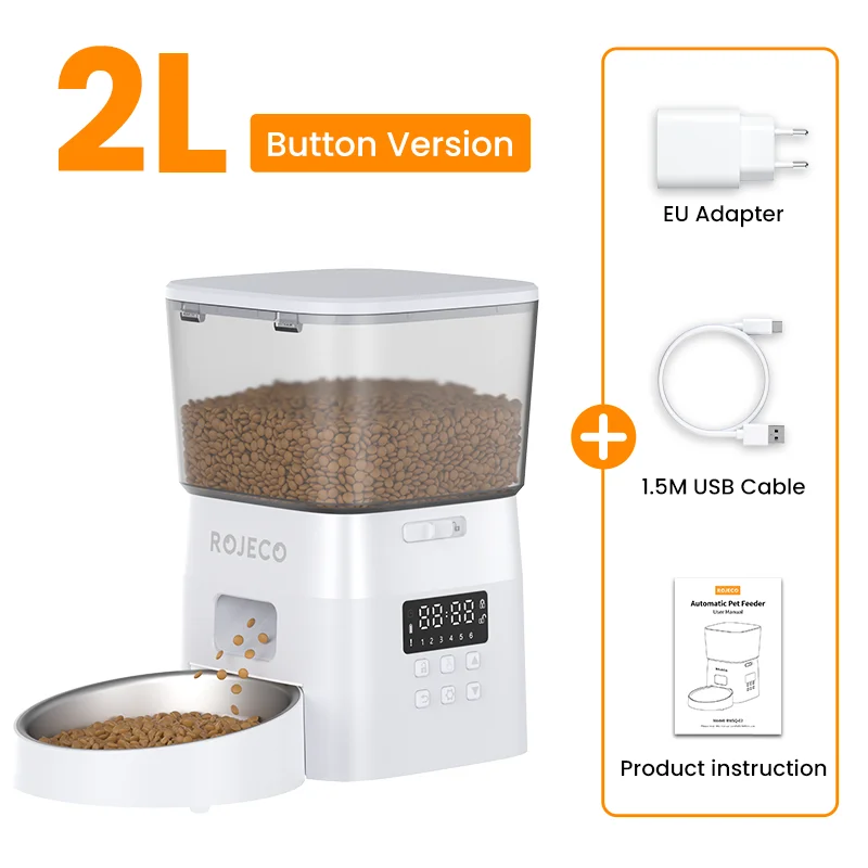 ROJECO Smart Automatic Pet Feeder for Cats and Dogs