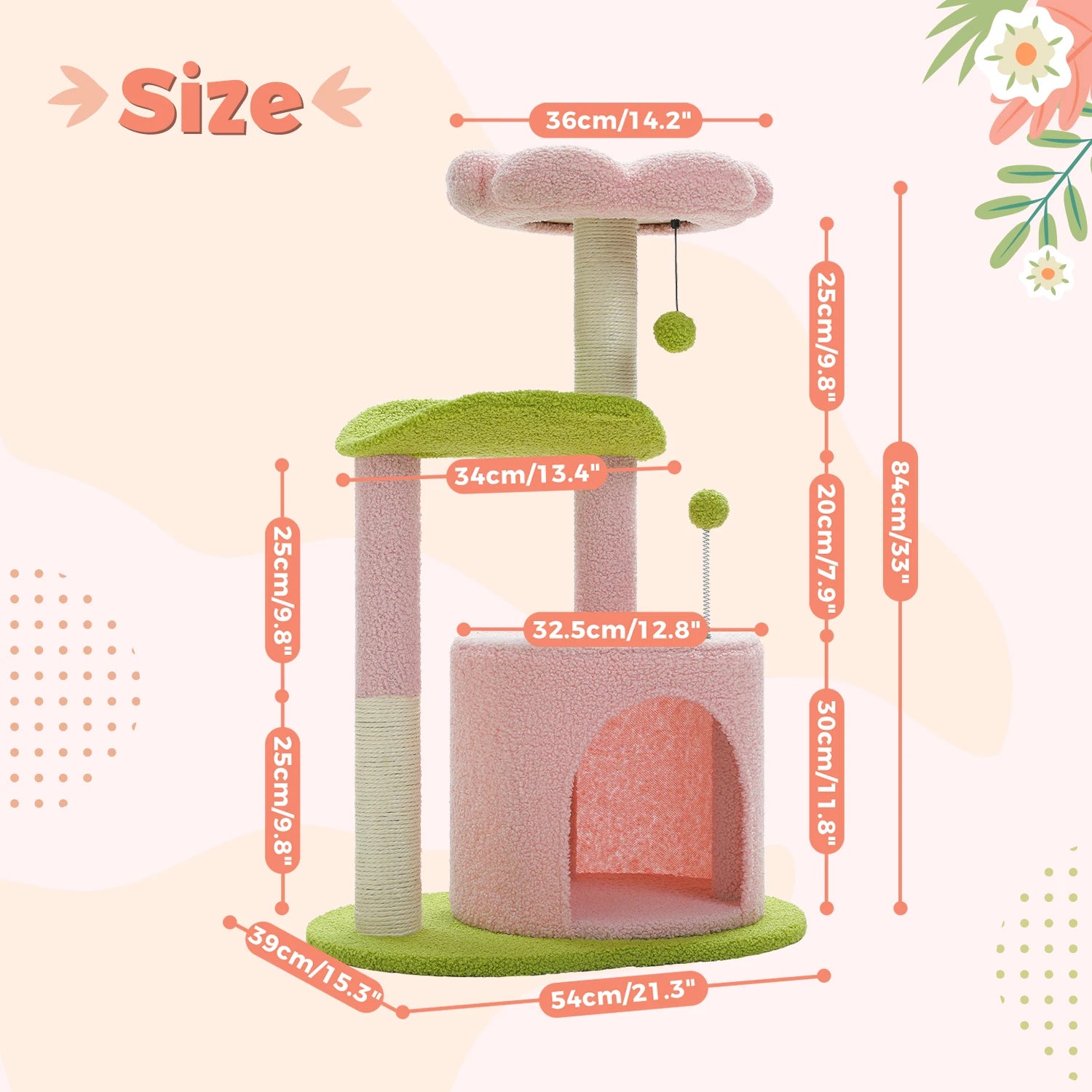 Small Cat Tower with Sisal Scratching Post