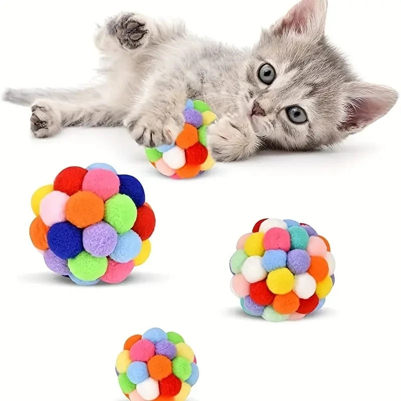 Colorful Plush Bell Ball Toys for Cats