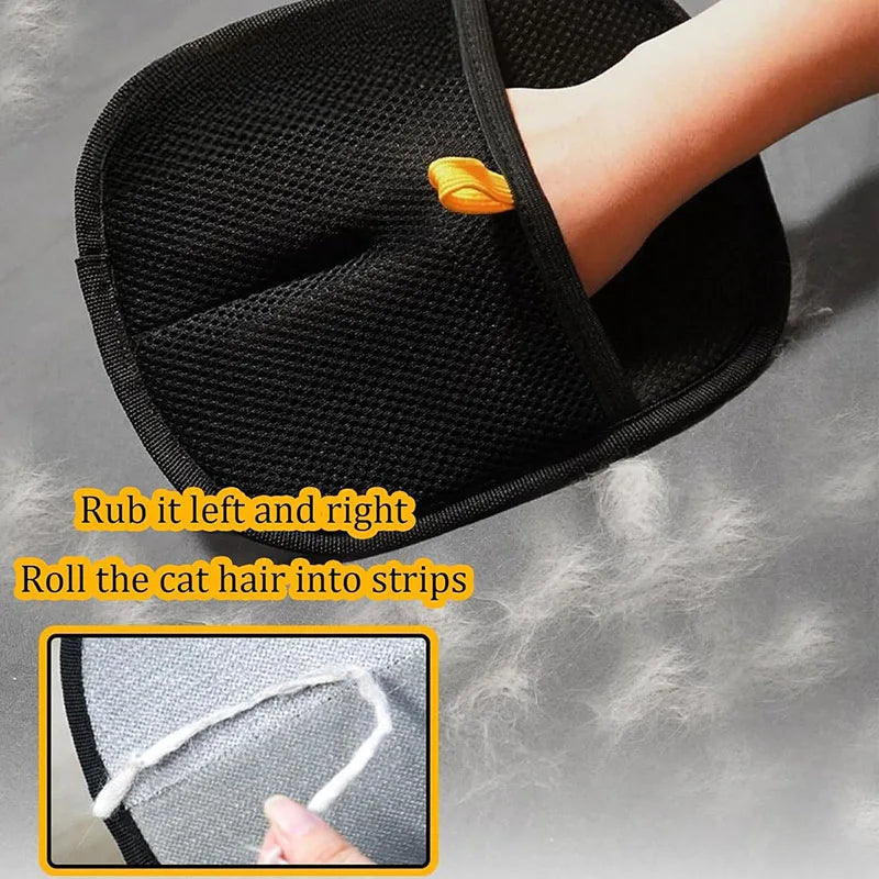 Reusable Double-Sided Pet Hair Removal Gloves