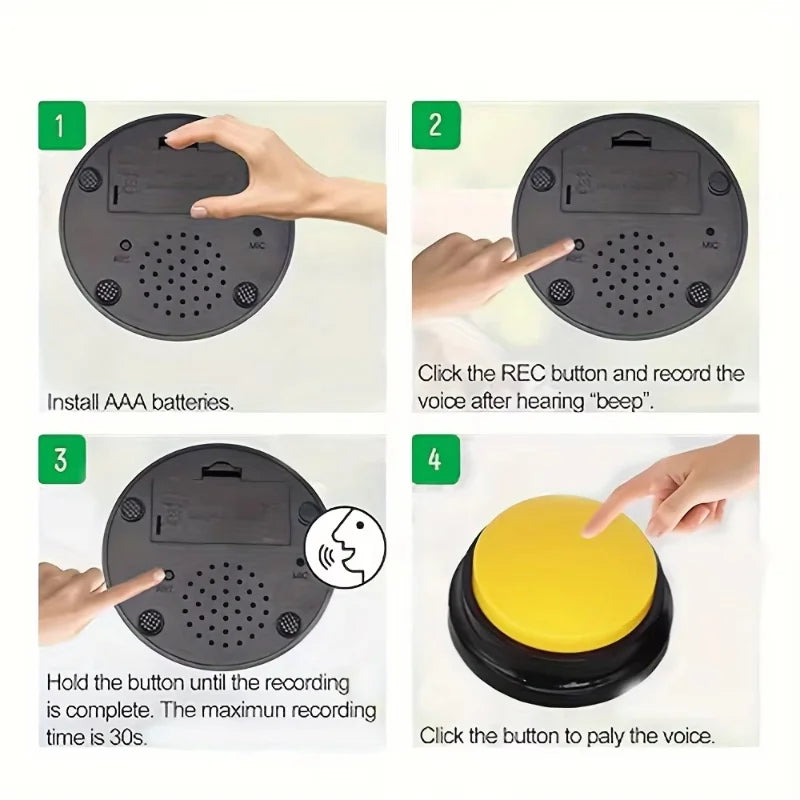 Dog Cat Voice Recording Buttons for Pet Training