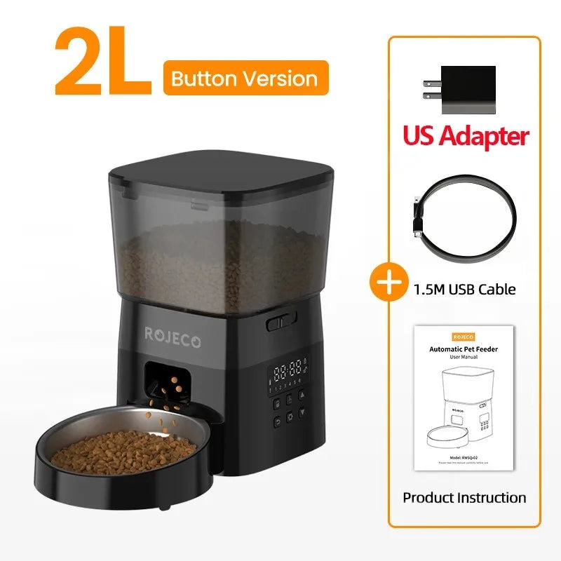 ROJECO Smart Automatic Pet Feeder for Cats and Dogs