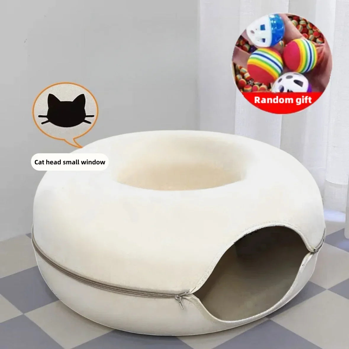 Double-Layer Felt Cat Nest and Interactive Tunnel