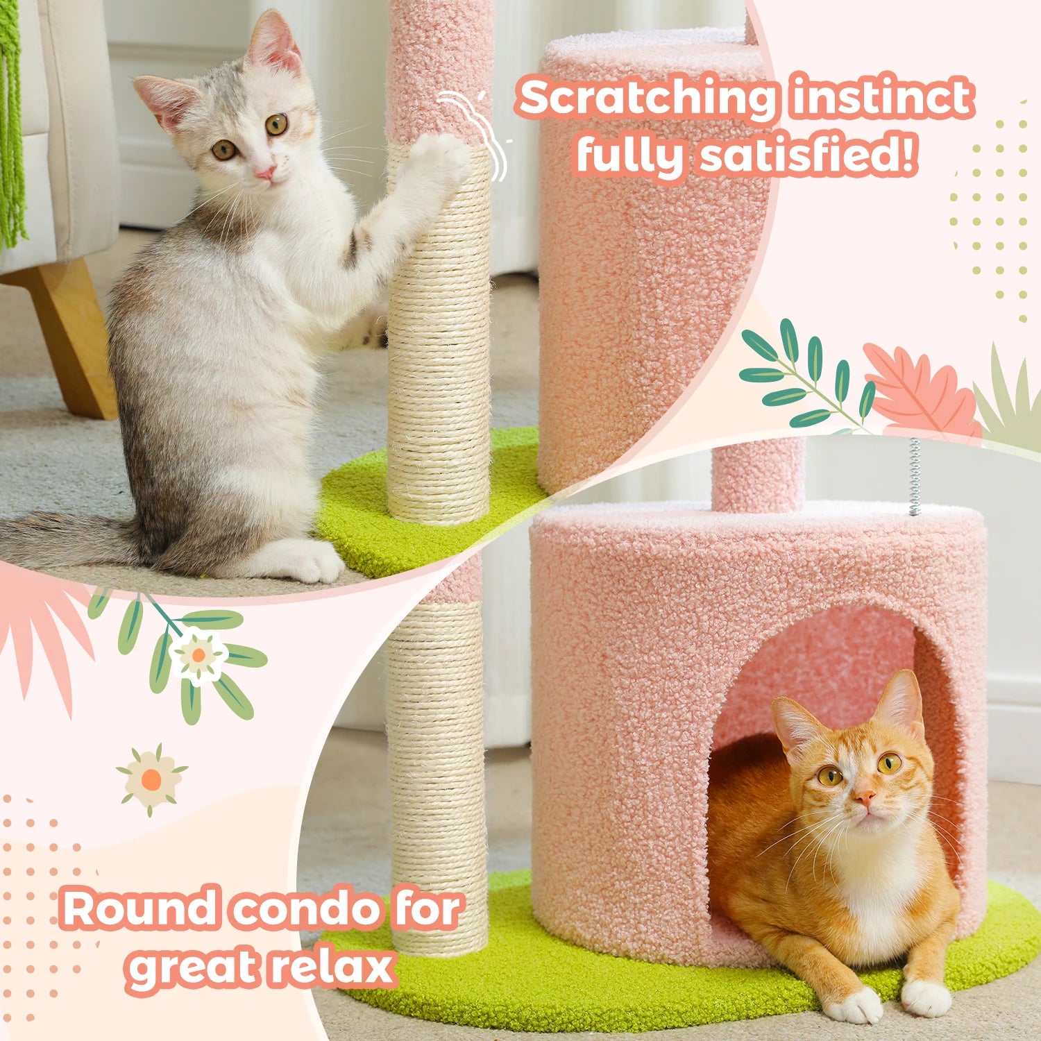 Small Cat Tower with Sisal Scratching Post