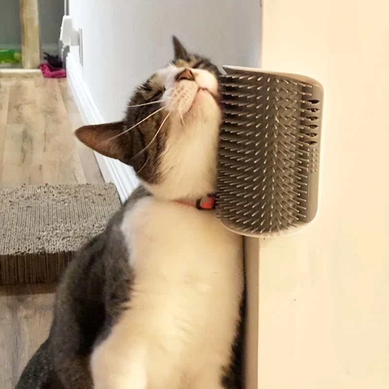 Wall-Mounted Cat Self Groomer with Massage Brush