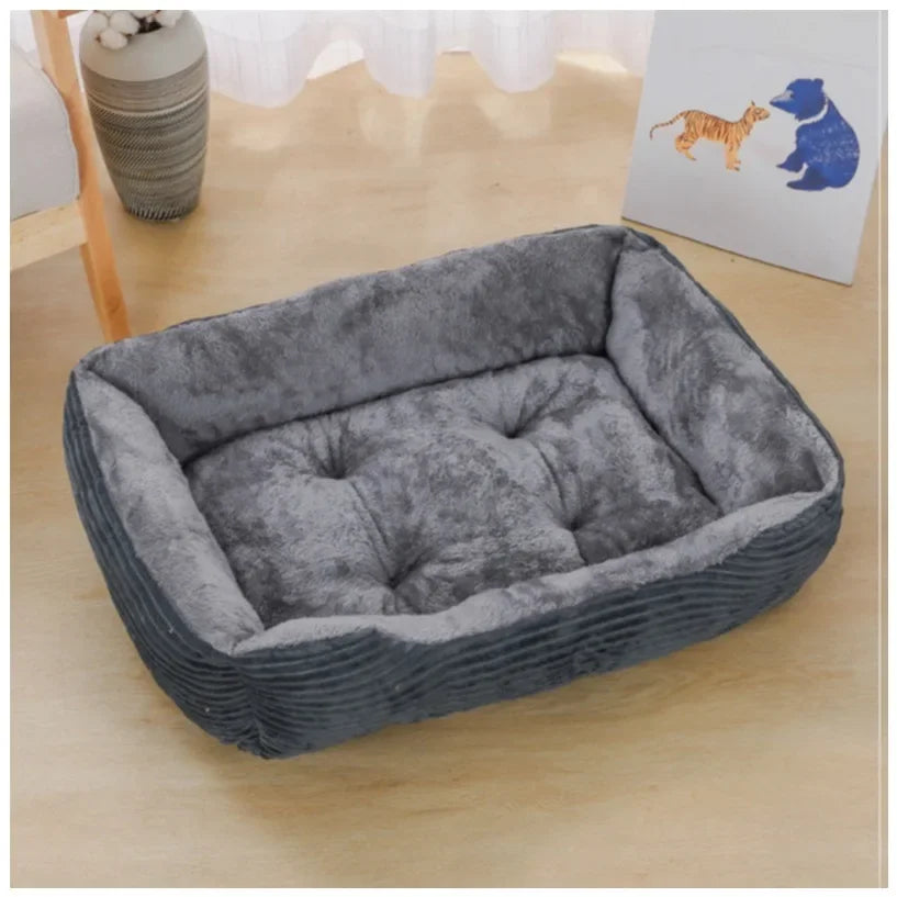 Plush Square Calming Bed for Small Pets