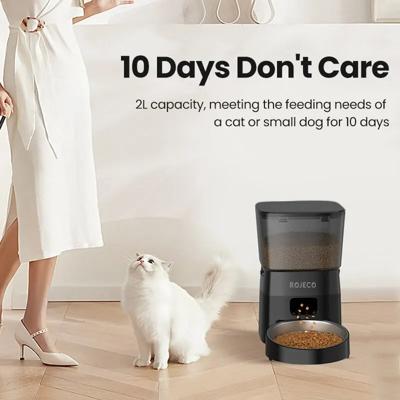ROJECO Smart Automatic Pet Feeder for Cats and Dogs