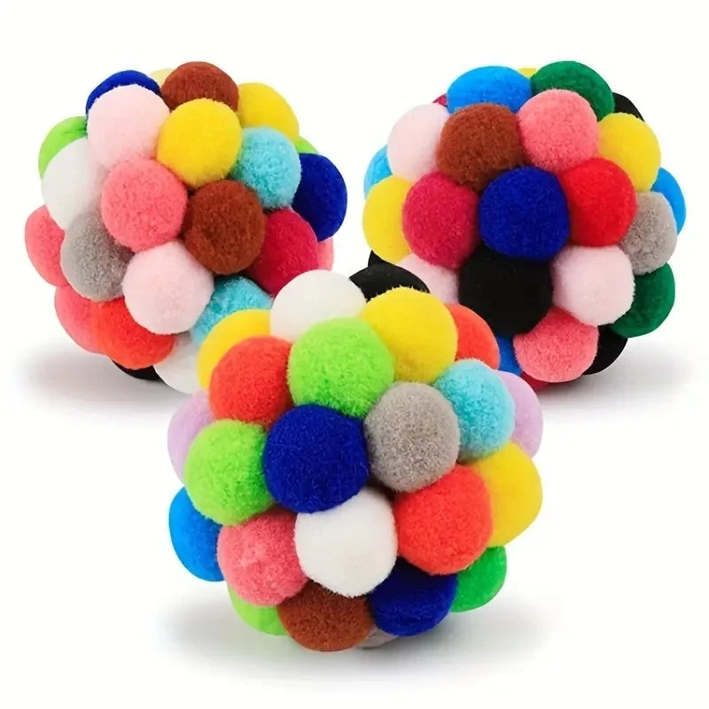 Colorful Plush Bell Ball Toys for Cats