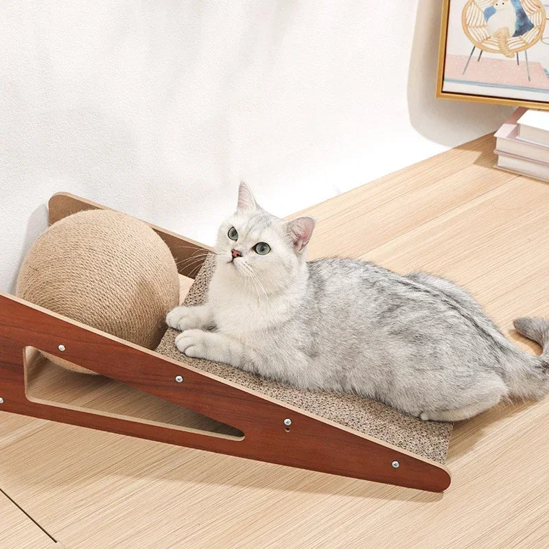 Dual Purpose Cat Scratcher Board Sisal Rope Ball