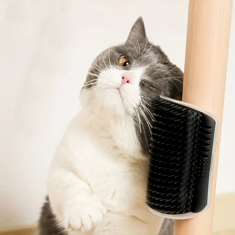 Wall-Mounted Cat Self Groomer with Massage Brush
