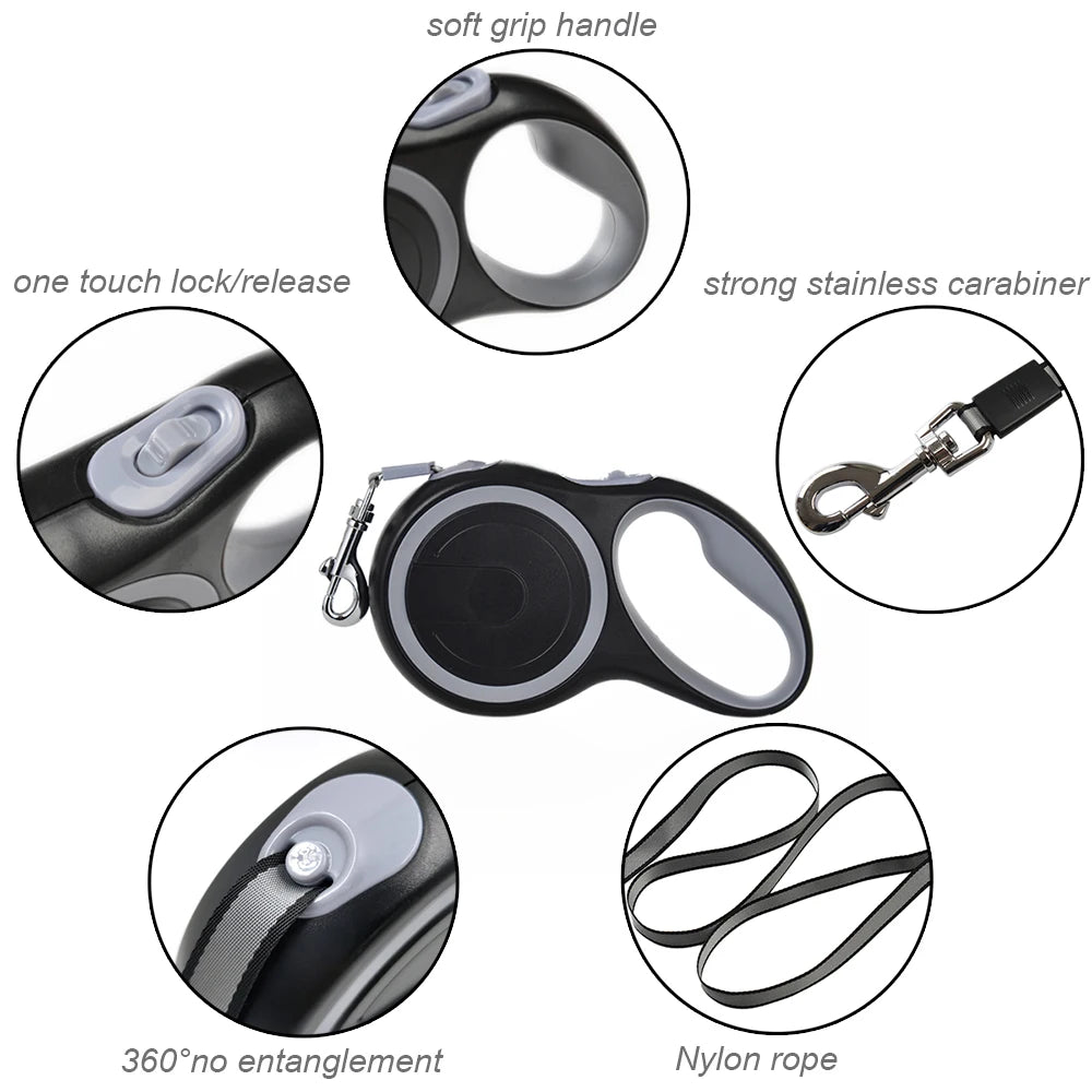 Retractable Roulette Collar Dog Leash