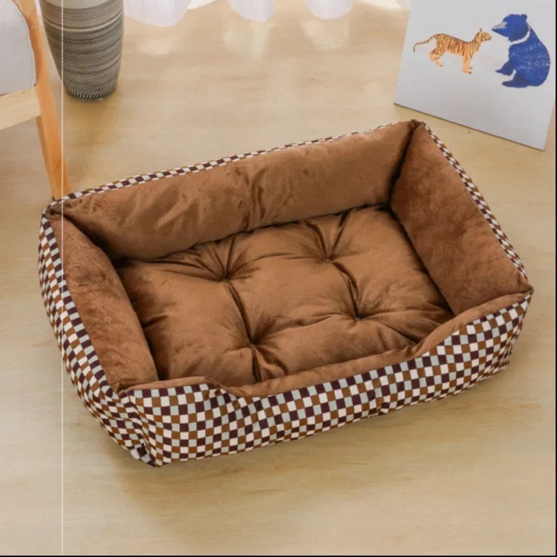 Plush Square Calming Bed for Small Pets