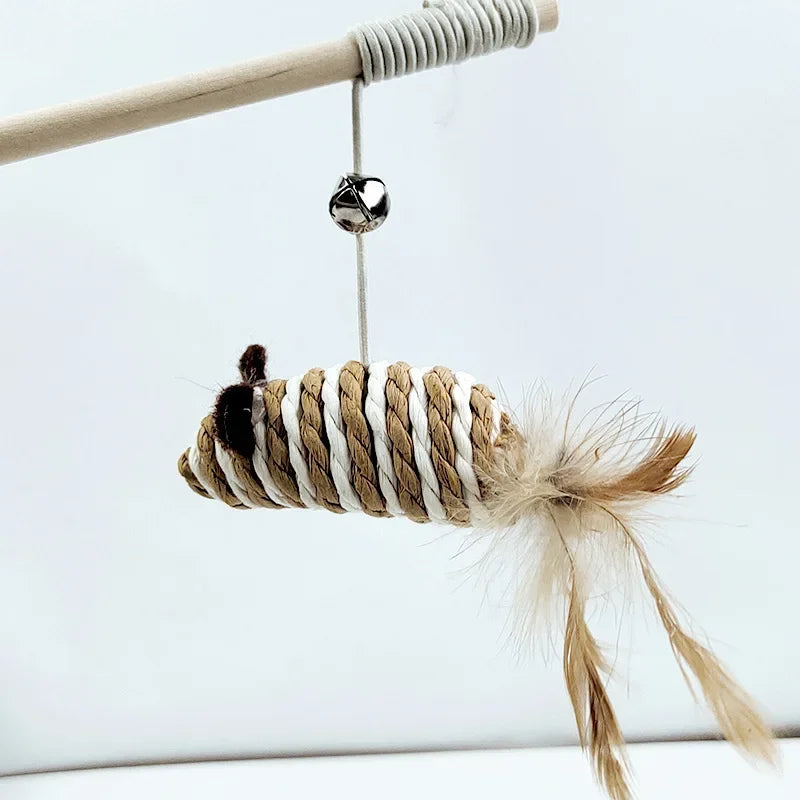 Colorful Feather Teaser Wand Toy for Cats
