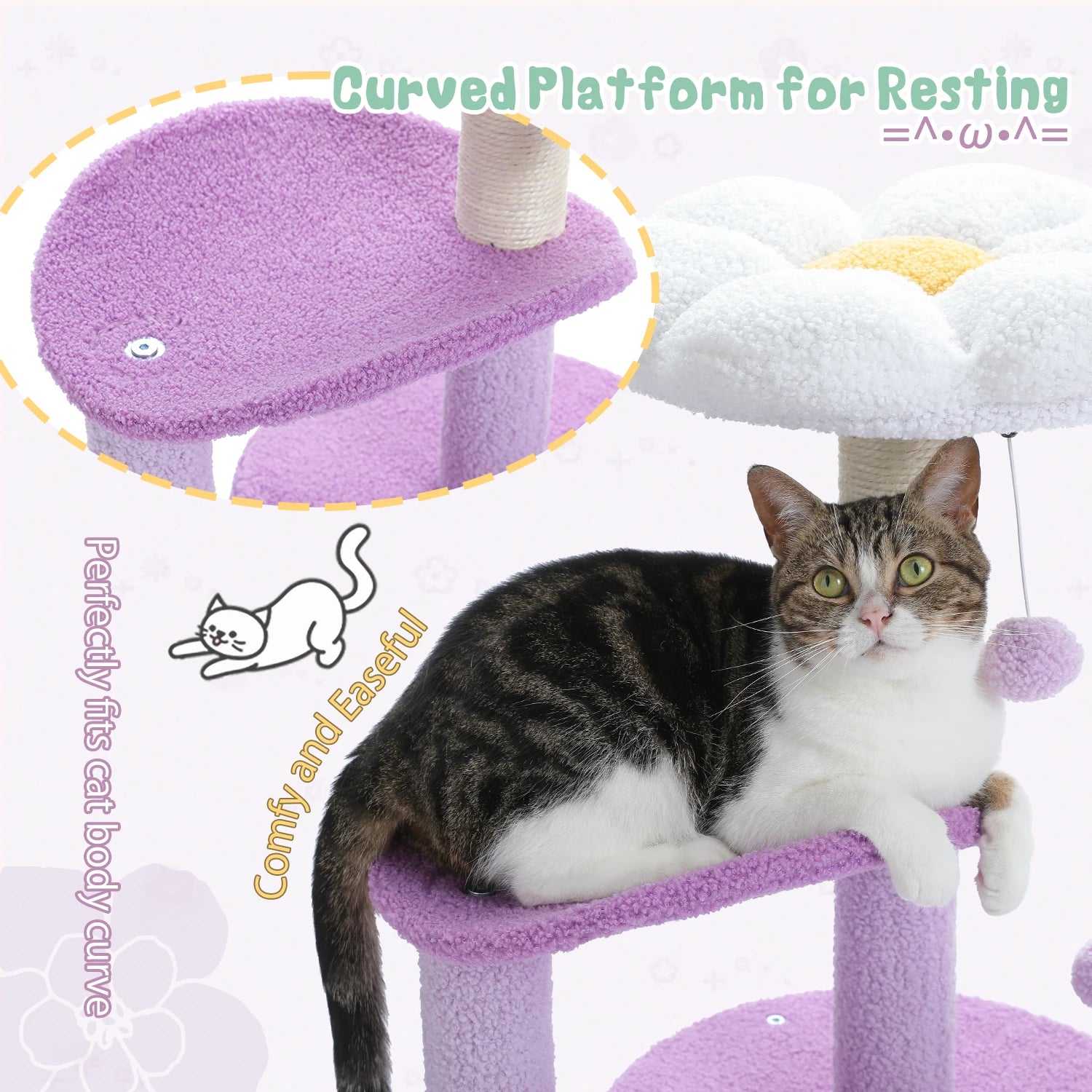 Small Cat Tower with Sisal Scratching Post