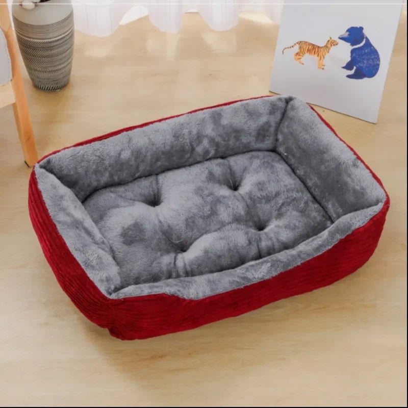 Plush Square Calming Bed for Small Pets