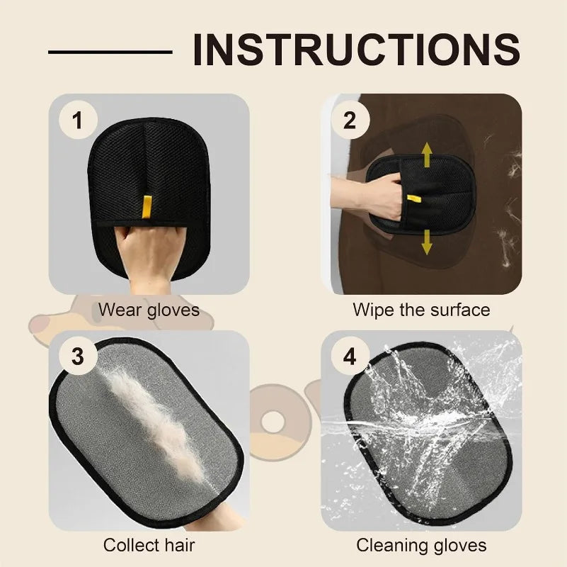 Reusable Electrostatic Cat Grooming Hair Removal Gloves