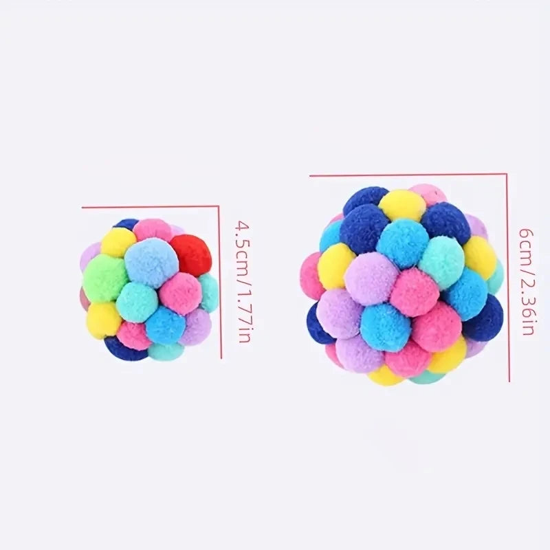 Colorful Plush Bell Ball Toys for Cats