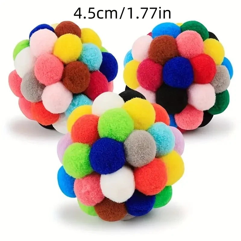 Colorful Plush Bell Ball Toys for Cats