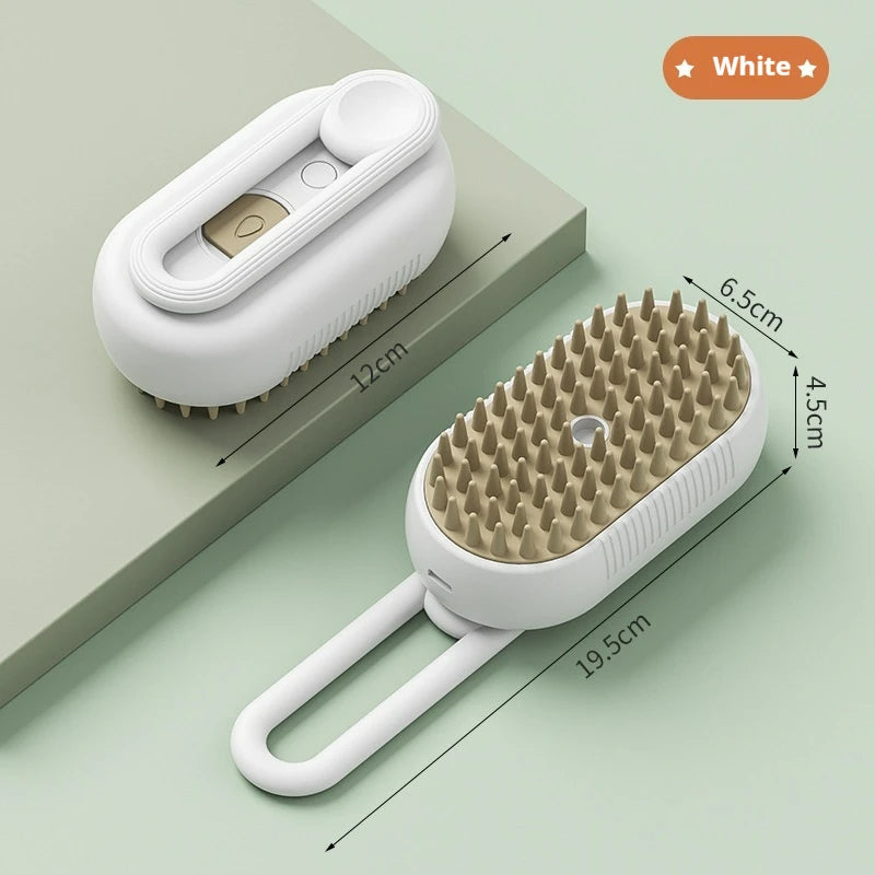 One-Button Spray Comb for Pet Hair Removal and Massage
