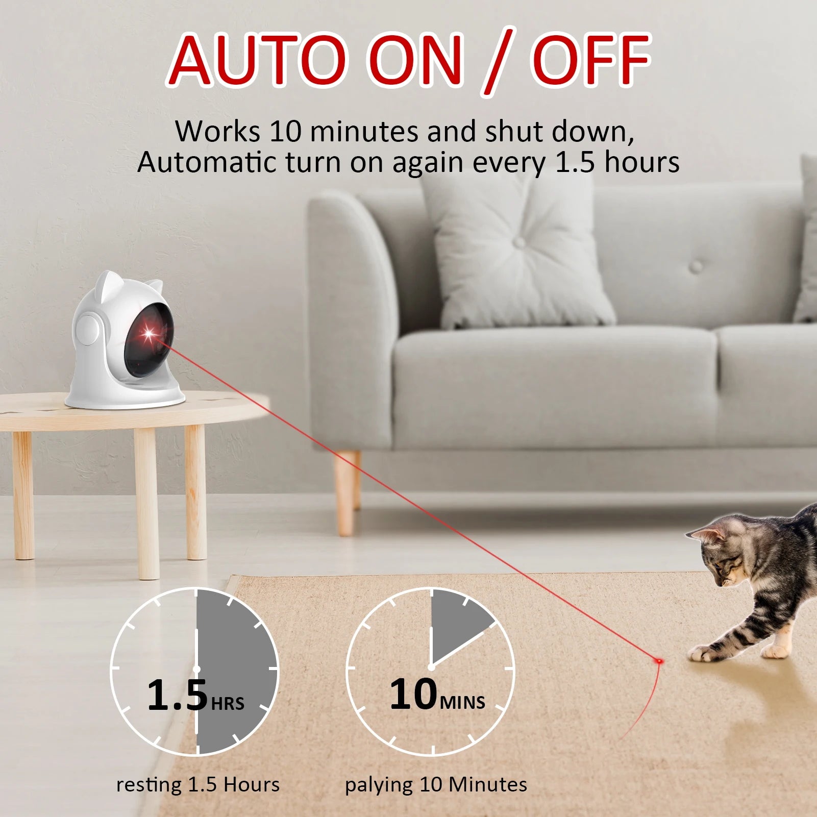 Rechargeable Automatic Laser Toy for Indoor Cats