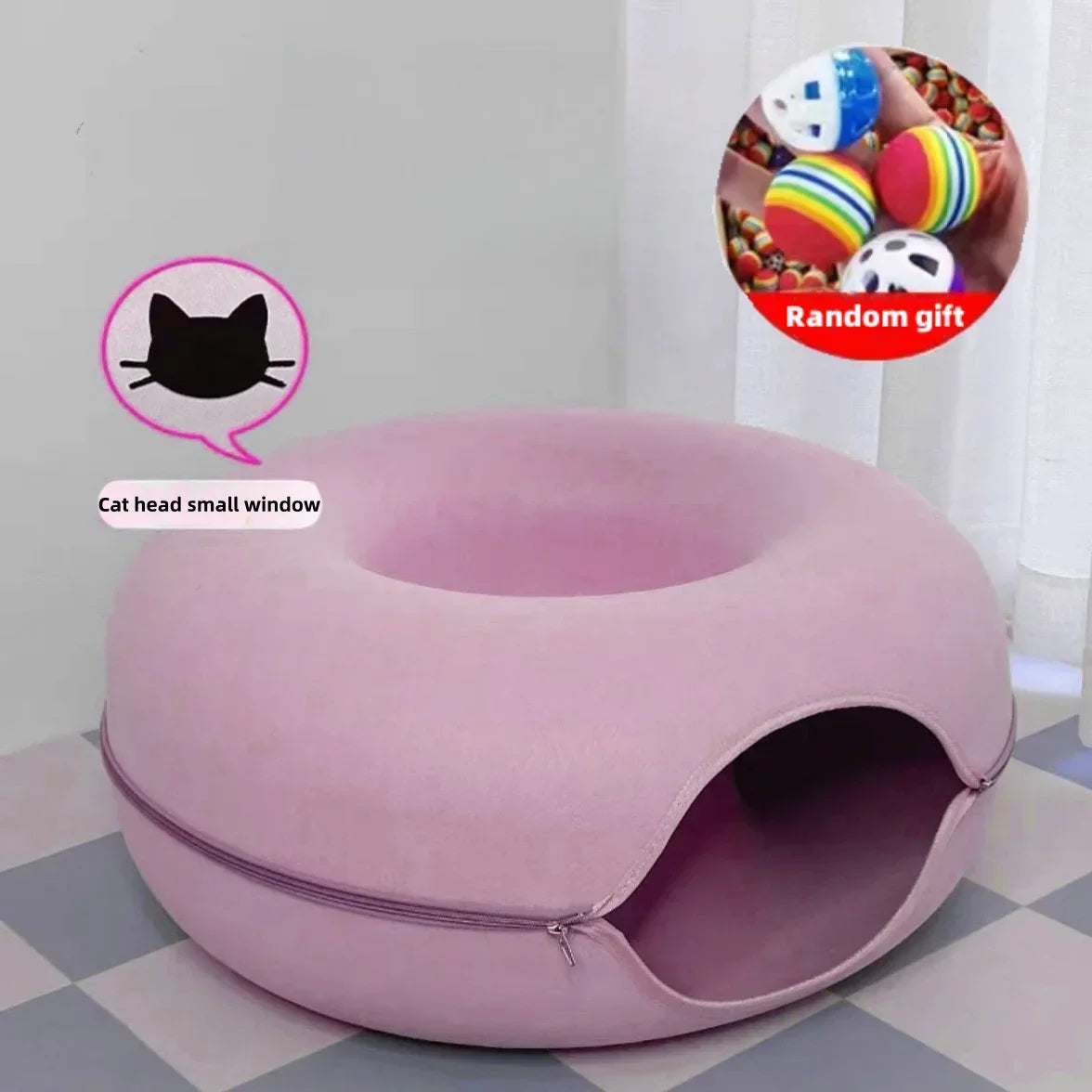 Double-Layer Felt Cat Nest and Interactive Tunnel