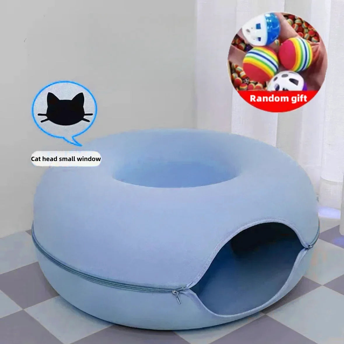 Double-Layer Felt Cat Nest and Interactive Tunnel