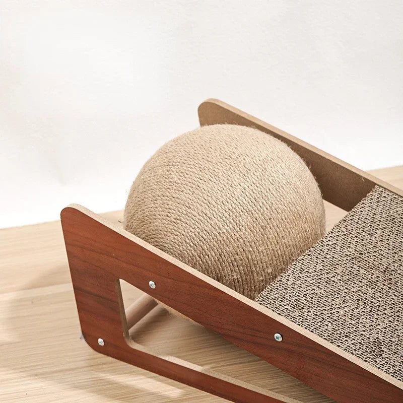 Dual Purpose Cat Scratcher Board Sisal Rope Ball