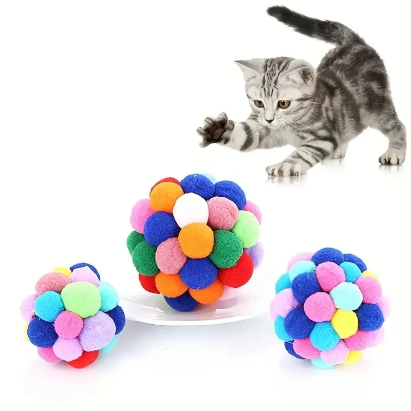 Colorful Plush Bell Ball Toys for Cats