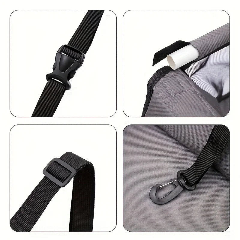 Cozy Pet Car Seat with Safety Harness for Small Pets