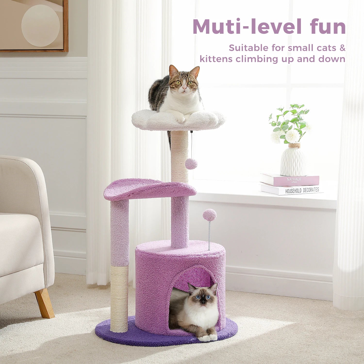 Small Cat Tower with Sisal Scratching Post