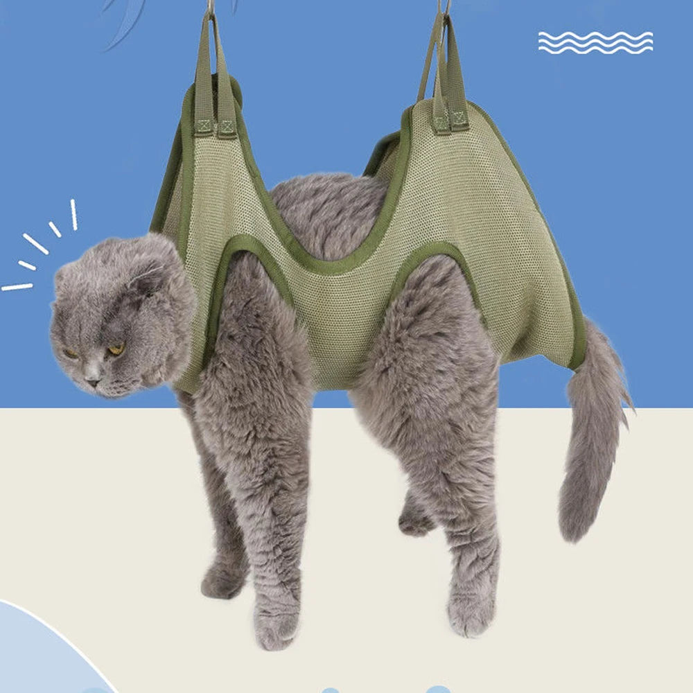 Cat Grooming & Restraint Hammock Set