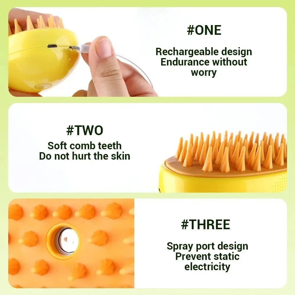 3-in-1 Electric Pet Grooming Brush Sprayer