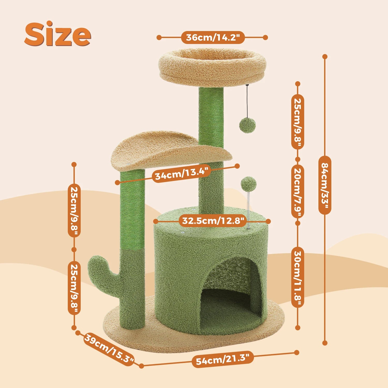 Small Cat Tower with Sisal Scratching Post