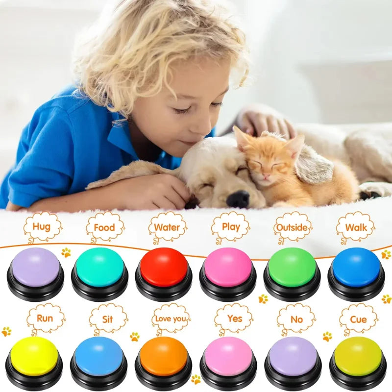 Dog Cat Voice Recording Buttons for Pet Training